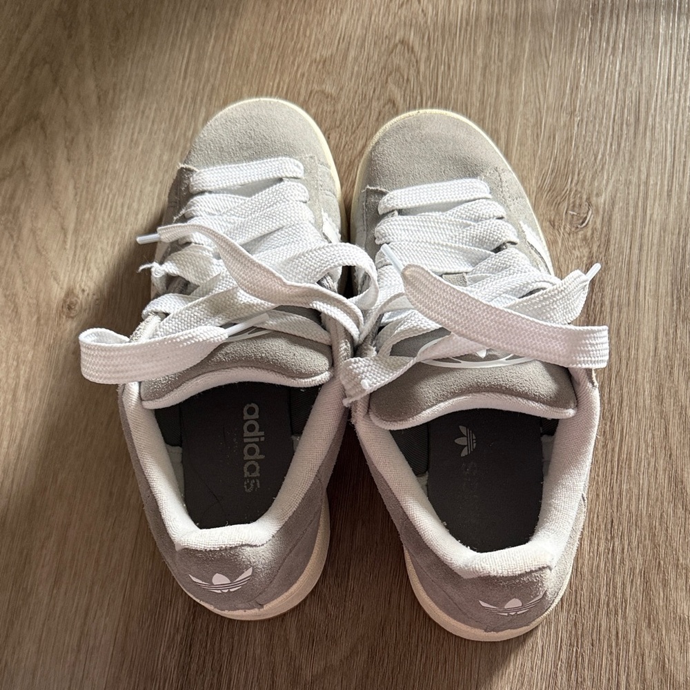 Adidas Light Gray and White Casual Sneakers